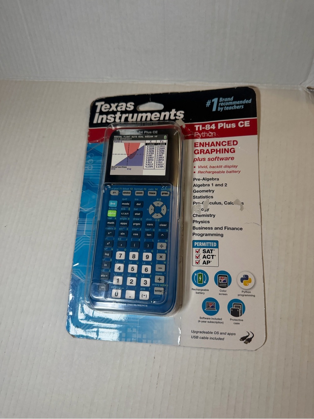 Texas Instruments TI-84 Plus CE Python Enhanced Graphing Calculator Blue